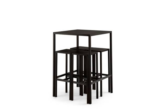 Airolo Bartisch Set Stahl 75x75 cm 1