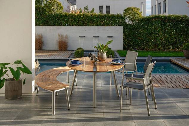 Alaska Gartenstuhl stapelbar Edelstahl 8