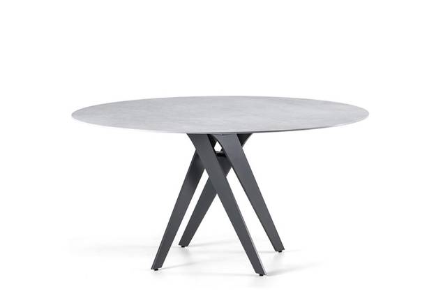 Andermatt Table de jardin ronde céramique Ø 140 cm