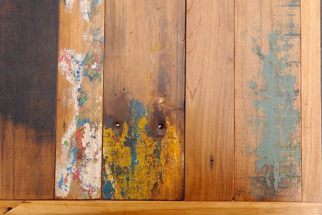 Antik-Teak Bootsholz Gartentischplatte Holz 2