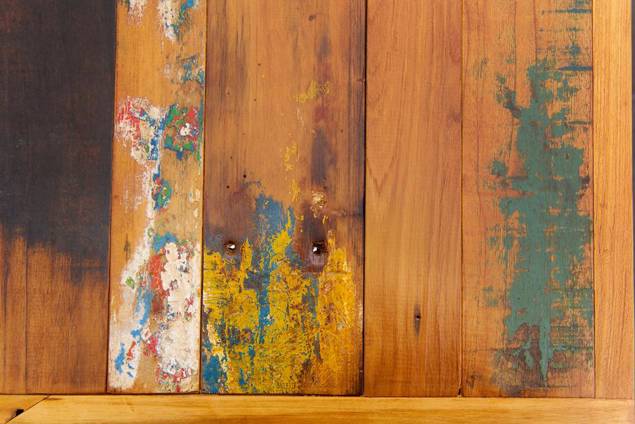 Antik-Teak Bootsholz Gartentischplatte Holz 1