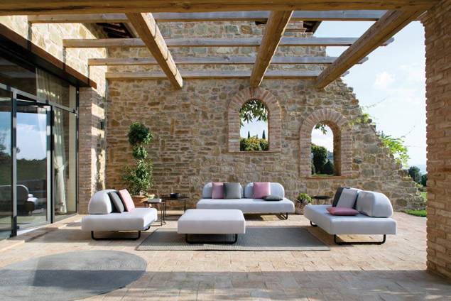 Barcelona 2er Loungebank Stahl 4