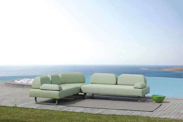 Barcelona 3er Loungebank Stahl 4