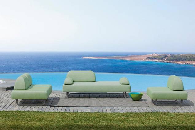 Barcelona 3er Loungebank Stahl 5