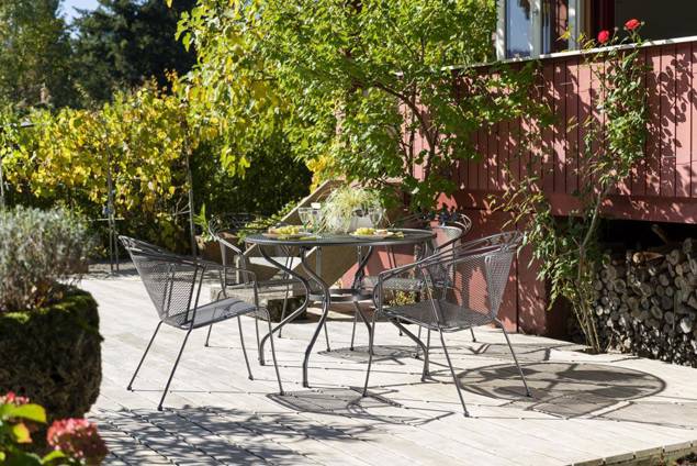 Basic Table de jardin ronde métal déployé Ø 105 cm 2