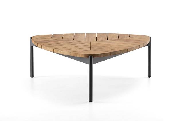Belfast Table de salon teck bois 90x90 cm 1