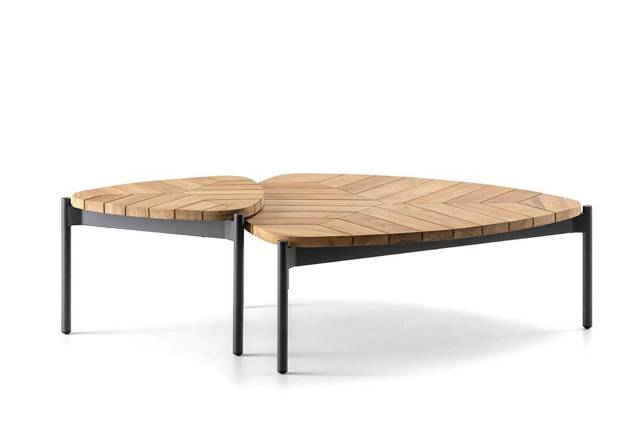 Belfast Table de salon teck bois 90x90 cm 3