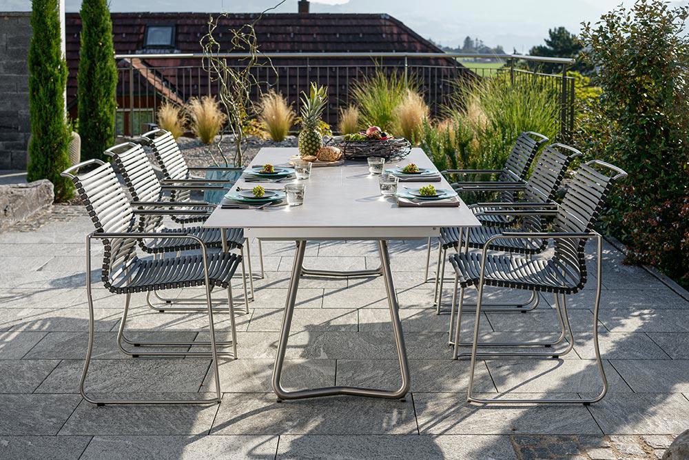 Gartentisch ausziehbar Keramik 200/260x100 cm BERGAMO Hunn Gartenmöbel