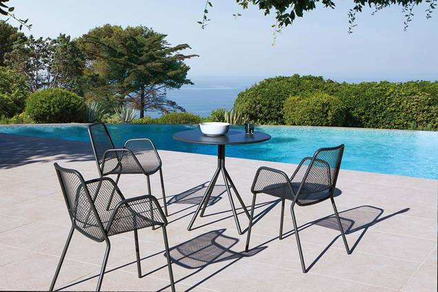 Bergen Fauteuil d'extérieur empilable acier 5