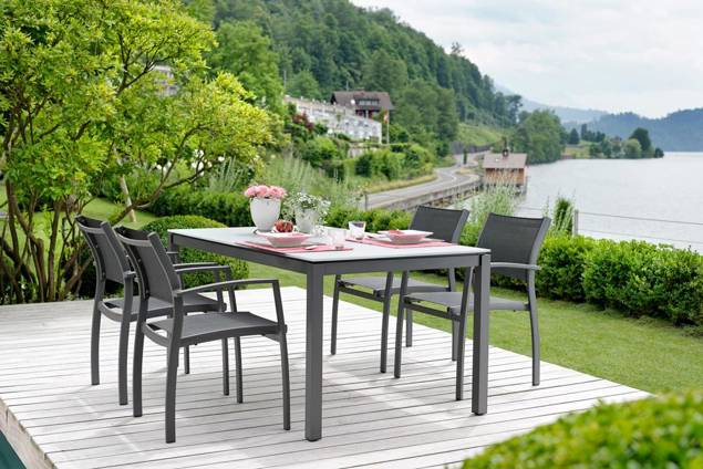 Bern Chaise de jardin empilable aluminium 2