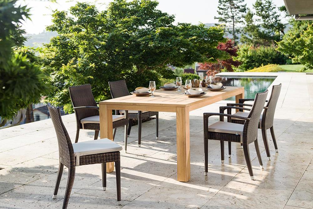 Gartenstuhl stapelbar Rattan BRESCIA II Hunn Gartenmöbel