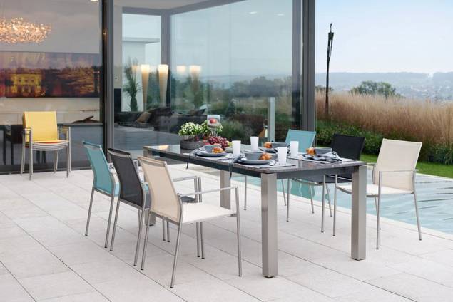 Brüssel Fauteuil d'extérieur empilable acier inoxydable 5