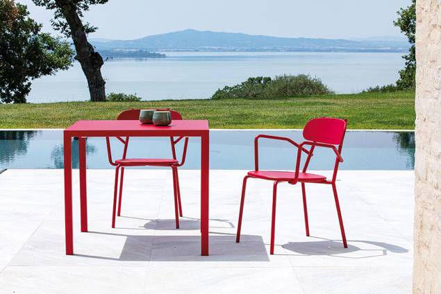 Cadiz Chaise de jardin empilable acier 7