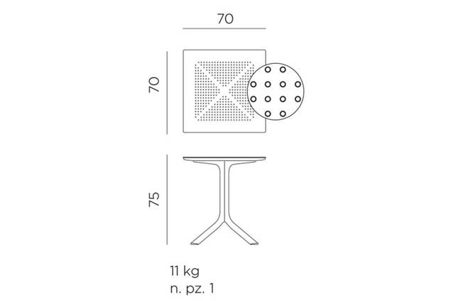 Clip Gartentisch Kunststoff 70x70 cm 4