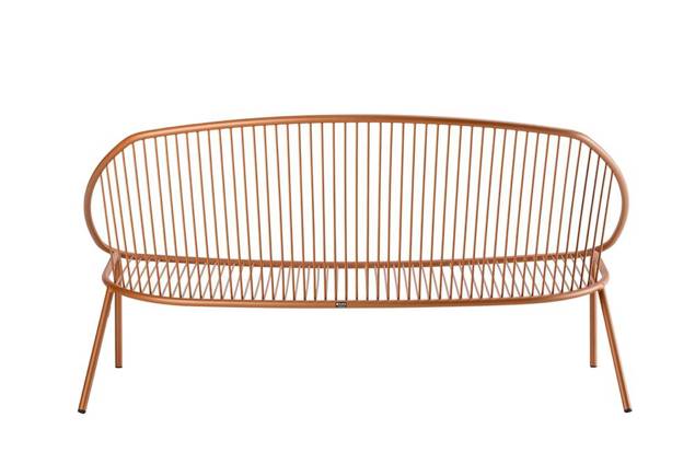 Como Banc lounge 2.5 places acier 3
