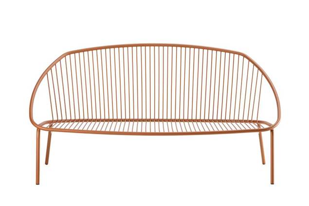 Como Banc lounge 2.5 places acier 4