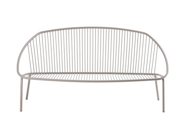 Como Banc lounge 2.5 places acier 4