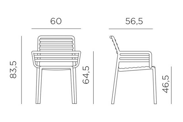 Doga Chaise de jardin empilable synthétique 4