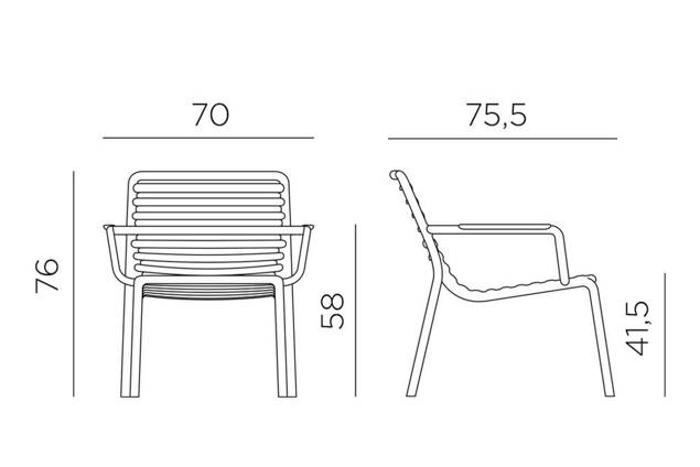 Doga Fauteuil lounge empilable synthétique  1