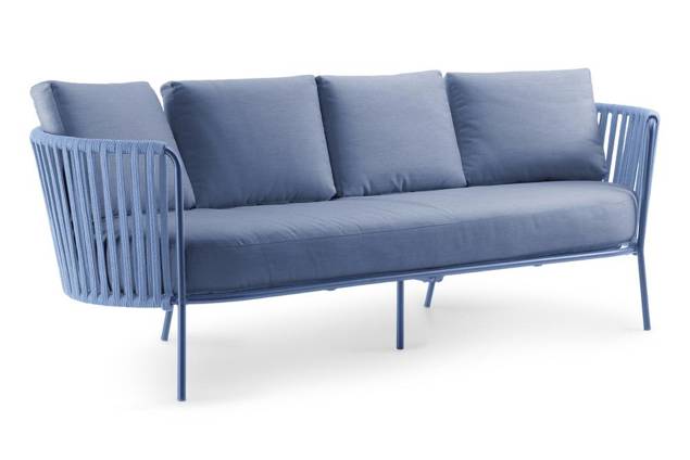 Granada 3er Loungebank Stahl