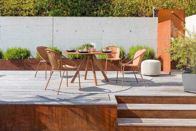 Granada Table de jardin ronde en acier Ø 130 cm 2