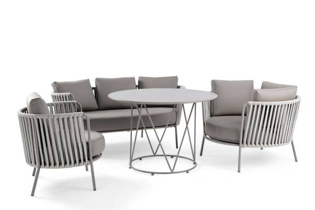 Granada Gartentisch rund Stahl Ø 130 cm 1