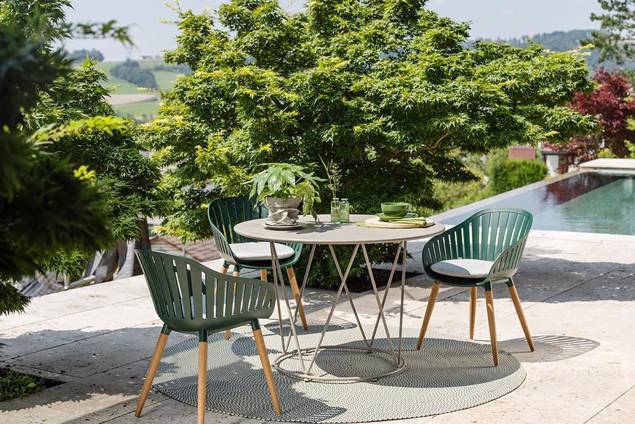 Granada Gartentisch rund Stahl Ø 110 cm 9