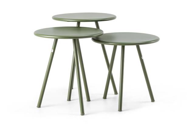 Granada Loungetisch Stahl 3-teilig Ø 40 cm