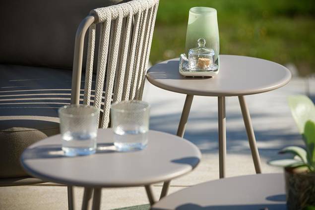 Granada Loungetisch Stahl 3-teilig Ø 40 cm 3