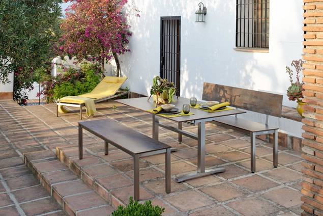 Island Gartenbank Rückenplatte HPL 2