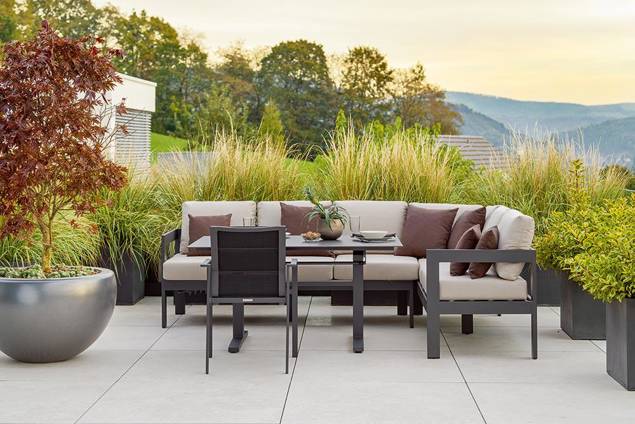 Island Table de jardin aluminium, avec roulettes 140x80 cm 6