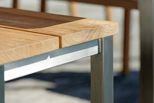 Island Table de jardin acier inoxydable 140x90 cm 3