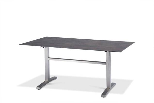 Island Table de jardin acier inoxydable, avec roulettes