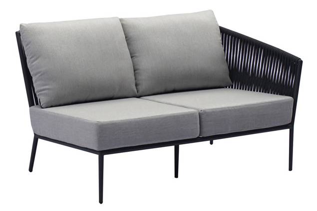 Kapstadt 2er Loungebank links Aluminium 2