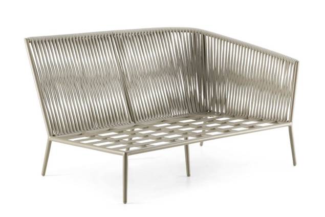 Kapstadt 2er Loungebank links Aluminium 1