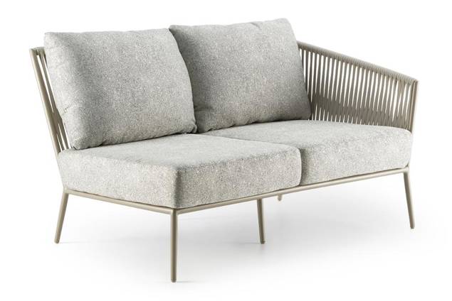 Kapstadt 2er Loungebank links Aluminium 2