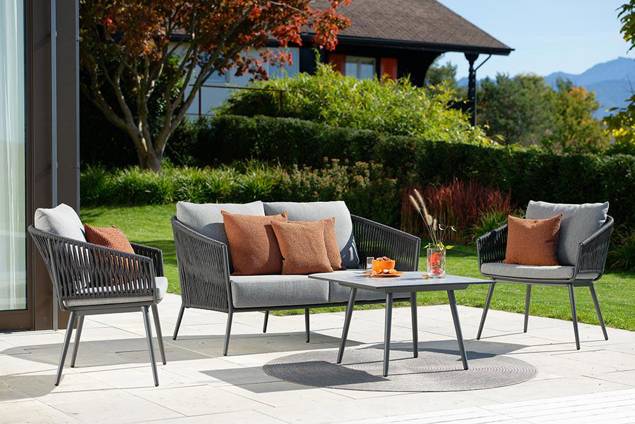 Kapstadt 3er Loungebank Aluminium 20