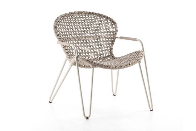 Kingston Fauteuil lounge empilable aluminium