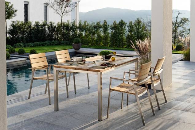 Kopenhagen Table de jardin acier inoxydable 1