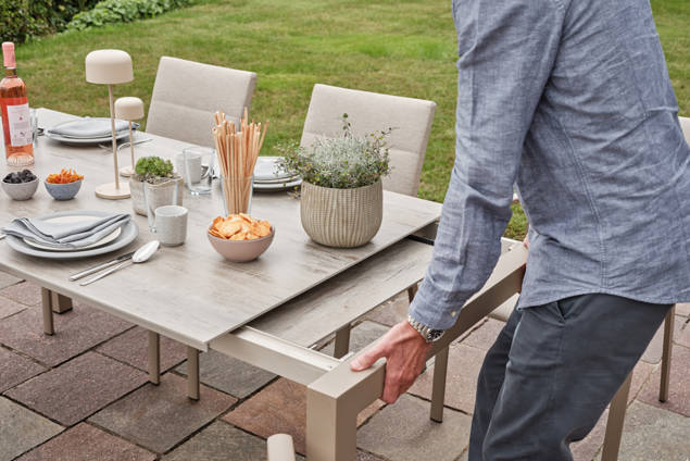 Kos Table de jardin à rallonge aluminium 130/180x80 cm 5