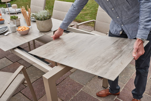 Kos Table de jardin à rallonge aluminium 130/180x80 cm 6