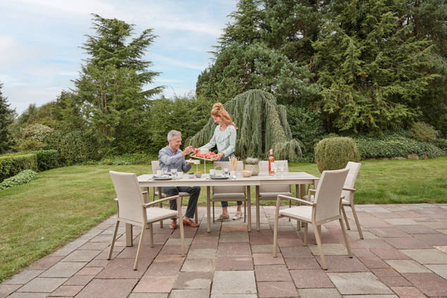 Kos Gartentisch ausziehbar Aluminium, mit Rollen 1