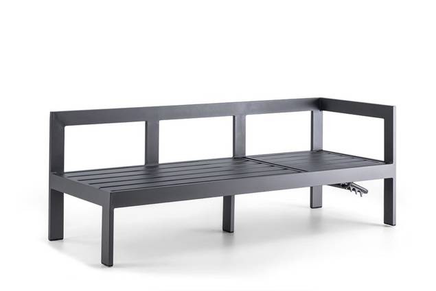 Livorno 3er Diningbank Aluminium
