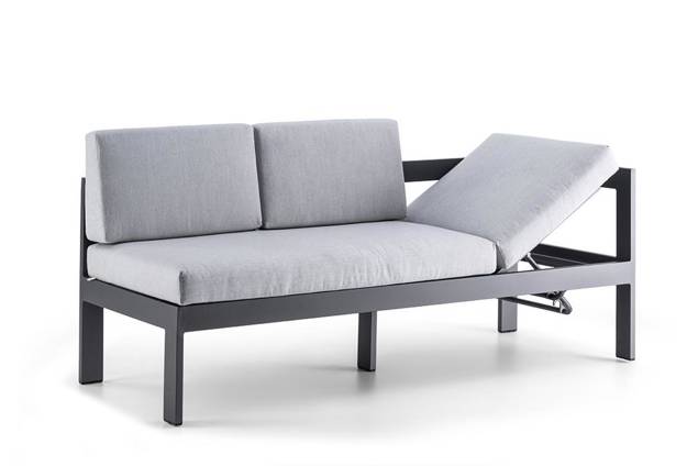 Livorno 3er Diningbank Aluminium 5