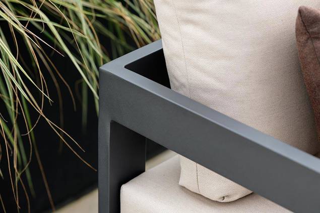 Livorno Banc de lounge dînatoire 3 places droite aluminium 3