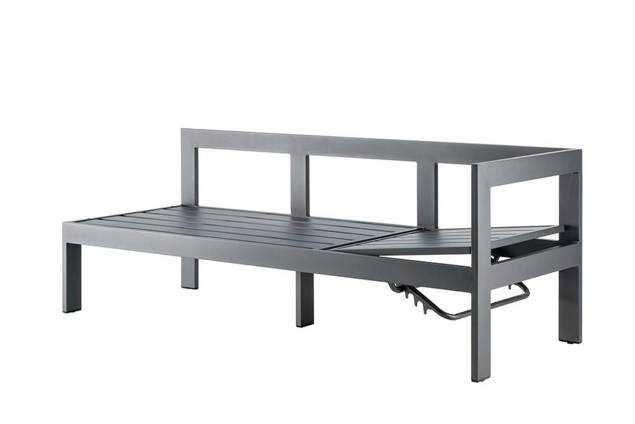 Livorno Banc de lounge dînatoire 3 places droite aluminium 6