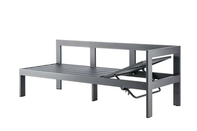 Livorno Banc de lounge dînatoire 3 places droite aluminium 7