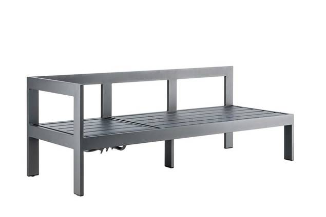 Livorno 3er Dininglounge Bank rechts Aluminium 1