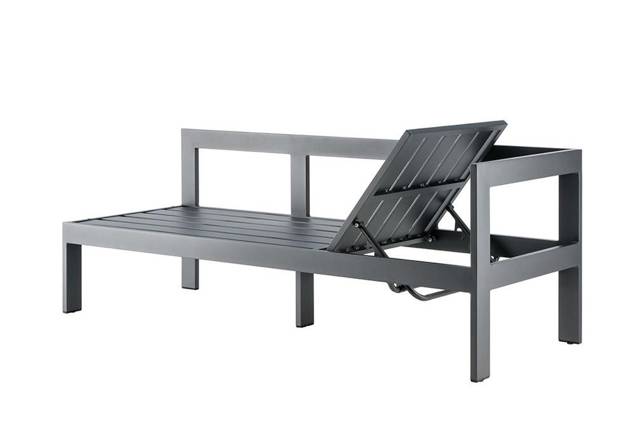 Livorno 3er Dininglounge Bank rechts Aluminium 9