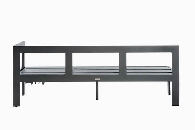 Livorno 3er Dininglounge Bank rechts Aluminium 12